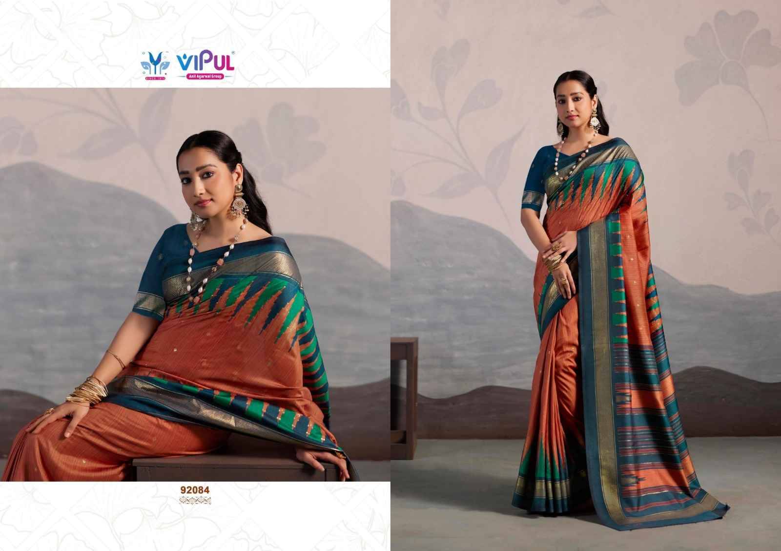 Sentosa silk 92079 Series By Vipul Fashion 92079 to 92084 Series Indian Traditional Wear Collection Beautiful Stylish Fancy Colorful Party Wear & Occasional Wear Weightless Sarees At Wholesale Price